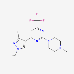 4-(1-ethyl-3-methyl-1H-pyrazol-4-yl)-2-(4-methylpiperazin-1-yl)-6-(trifluoromethyl)pyrimidine