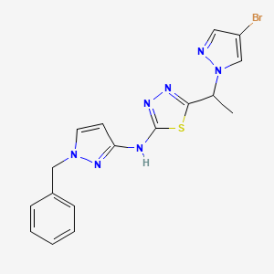 N-(1-benzyl-1H-pyrazol-3-yl)-5-[1-(4-bromo-1H-pyrazol-1-yl)ethyl]-1,3,4-thiadiazol-2-amine