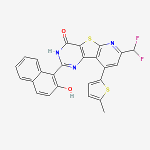 11-(difluoromethyl)-4-(2-hydroxynaphthalen-1-yl)-13-(5-methylthiophen-2-yl)-8-thia-3,5,10-triazatricyclo[7.4.0.02,7]trideca-1(9),2(7),3,10,12-pentaen-6-one