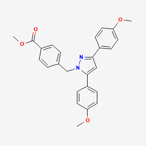 molecular formula C26H24N2O4 B10932683 methyl 4-{[3,5-bis(4-methoxyphenyl)-1H-pyrazol-1-yl]methyl}benzoate 