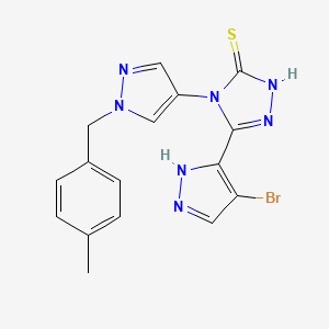 5-(4-bromo-1H-pyrazol-3-yl)-4-[1-(4-methylbenzyl)-1H-pyrazol-4-yl]-4H-1,2,4-triazole-3-thiol