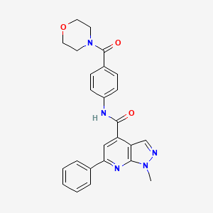 1-methyl-N-[4-(morpholin-4-ylcarbonyl)phenyl]-6-phenyl-1H-pyrazolo[3,4-b]pyridine-4-carboxamide