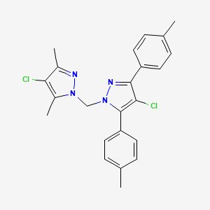 4-chloro-1-{[4-chloro-3,5-bis(4-methylphenyl)-1H-pyrazol-1-yl]methyl}-3,5-dimethyl-1H-pyrazole