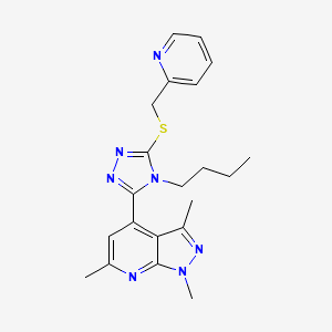 4-{4-butyl-5-[(pyridin-2-ylmethyl)sulfanyl]-4H-1,2,4-triazol-3-yl}-1,3,6-trimethyl-1H-pyrazolo[3,4-b]pyridine