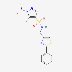 1-(difluoromethyl)-5-methyl-N-[(2-phenyl-1,3-thiazol-4-yl)methyl]-1H-pyrazole-4-sulfonamide