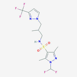 1-(difluoromethyl)-3,5-dimethyl-N-{2-methyl-3-[3-(trifluoromethyl)-1H-pyrazol-1-yl]propyl}-1H-pyrazole-4-sulfonamide