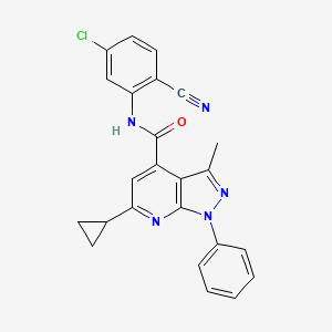 molecular formula C24H18ClN5O B10932747 N-(5-chloro-2-cyanophenyl)-6-cyclopropyl-3-methyl-1-phenyl-1H-pyrazolo[3,4-b]pyridine-4-carboxamide 