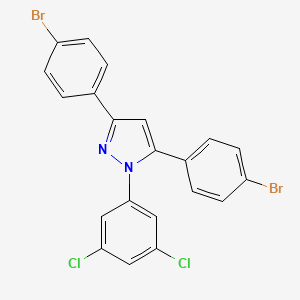 molecular formula C21H12Br2Cl2N2 B10932761 3,5-bis(4-bromophenyl)-1-(3,5-dichlorophenyl)-1H-pyrazole 