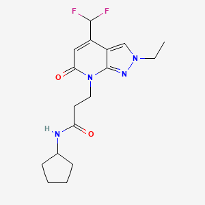 N-cyclopentyl-3-[4-(difluoromethyl)-2-ethyl-6-oxo-2,6-dihydro-7H-pyrazolo[3,4-b]pyridin-7-yl]propanamide