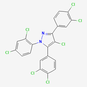 molecular formula C21H9Cl7N2 B10932789 4-chloro-1-(2,4-dichlorophenyl)-3,5-bis(3,4-dichlorophenyl)-1H-pyrazole 