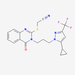 [(3-{3-[5-cyclopropyl-3-(trifluoromethyl)-1H-pyrazol-1-yl]propyl}-4-oxo-3,4-dihydroquinazolin-2-yl)sulfanyl]acetonitrile