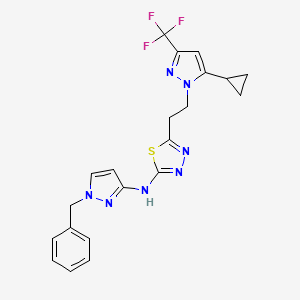 N-(1-benzyl-1H-pyrazol-3-yl)-5-{2-[5-cyclopropyl-3-(trifluoromethyl)-1H-pyrazol-1-yl]ethyl}-1,3,4-thiadiazol-2-amine