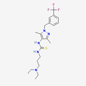 molecular formula C21H30F3N5S B10932813 1-[3-(diethylamino)propyl]-3-{3,5-dimethyl-1-[3-(trifluoromethyl)benzyl]-1H-pyrazol-4-yl}thiourea 