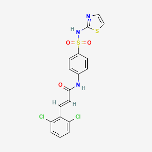 molecular formula C18H13Cl2N3O3S2 B10932823 (2E)-3-(2,6-dichlorophenyl)-N-[4-(1,3-thiazol-2-ylsulfamoyl)phenyl]prop-2-enamide 