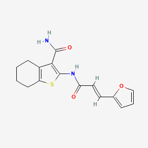 molecular formula C16H16N2O3S B10932832 2-(3-(Furan-2-yl)acrylamido)-4,5,6,7-tetrahydrobenzo[b]thiophene-3-carboxamide 