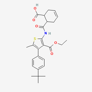 6-{[4-(4-Tert-butylphenyl)-3-(ethoxycarbonyl)-5-methylthiophen-2-yl]carbamoyl}cyclohex-3-ene-1-carboxylic acid