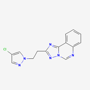 molecular formula C14H11ClN6 B10932849 2-[2-(4-chloro-1H-pyrazol-1-yl)ethyl][1,2,4]triazolo[1,5-c]quinazoline 