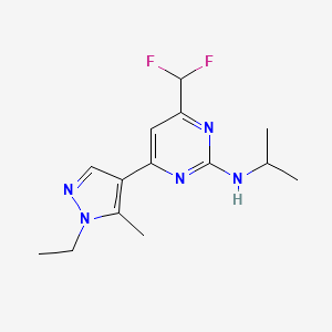 4-(difluoromethyl)-6-(1-ethyl-5-methyl-1H-pyrazol-4-yl)-N-(propan-2-yl)pyrimidin-2-amine