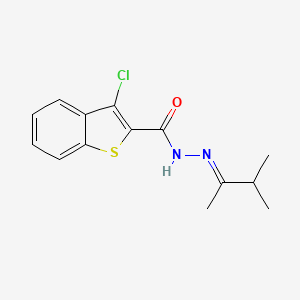 molecular formula C14H15ClN2OS B10932895 3-chloro-N'-[(2E)-3-methylbutan-2-ylidene]-1-benzothiophene-2-carbohydrazide 