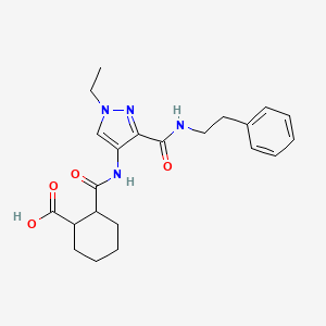 2-({1-ethyl-3-[(2-phenylethyl)carbamoyl]-1H-pyrazol-4-yl}carbamoyl)cyclohexanecarboxylic acid