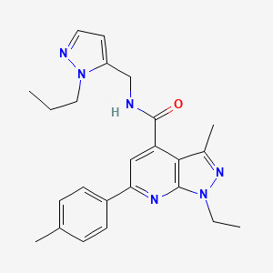 1-ethyl-3-methyl-6-(4-methylphenyl)-N-[(1-propyl-1H-pyrazol-5-yl)methyl]-1H-pyrazolo[3,4-b]pyridine-4-carboxamide