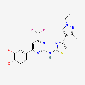 4-(difluoromethyl)-6-(3,4-dimethoxyphenyl)-N-[4-(1-ethyl-3-methyl-1H-pyrazol-4-yl)-1,3-thiazol-2-yl]pyrimidin-2-amine