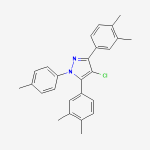 molecular formula C26H25ClN2 B10932950 4-chloro-3,5-bis(3,4-dimethylphenyl)-1-(4-methylphenyl)-1H-pyrazole 