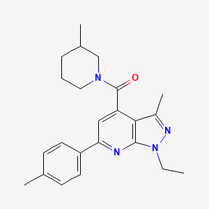 [1-ethyl-3-methyl-6-(4-methylphenyl)-1H-pyrazolo[3,4-b]pyridin-4-yl](3-methylpiperidin-1-yl)methanone