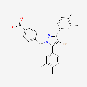 methyl 4-{[4-bromo-3,5-bis(3,4-dimethylphenyl)-1H-pyrazol-1-yl]methyl}benzoate