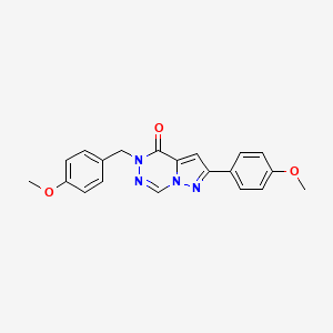 molecular formula C20H18N4O3 B10932984 5-(4-methoxybenzyl)-2-(4-methoxyphenyl)pyrazolo[1,5-d][1,2,4]triazin-4(5H)-one 