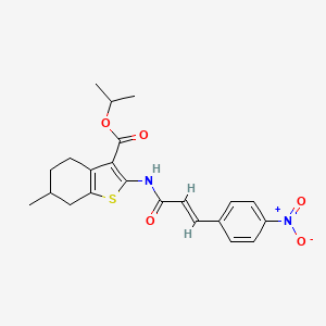 molecular formula C22H24N2O5S B10933007 propan-2-yl 6-methyl-2-{[(2E)-3-(4-nitrophenyl)prop-2-enoyl]amino}-4,5,6,7-tetrahydro-1-benzothiophene-3-carboxylate 