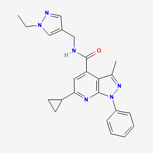 6-cyclopropyl-N-[(1-ethyl-1H-pyrazol-4-yl)methyl]-3-methyl-1-phenyl-1H-pyrazolo[3,4-b]pyridine-4-carboxamide