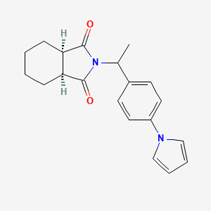 molecular formula C20H22N2O2 B10933013 (3aR,7aS)-2-{1-[4-(1H-pyrrol-1-yl)phenyl]ethyl}hexahydro-1H-isoindole-1,3(2H)-dione 