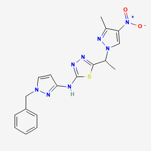 N-(1-benzyl-1H-pyrazol-3-yl)-5-[1-(3-methyl-4-nitro-1H-pyrazol-1-yl)ethyl]-1,3,4-thiadiazol-2-amine