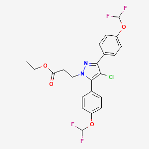 ethyl 3-{4-chloro-3,5-bis[4-(difluoromethoxy)phenyl]-1H-pyrazol-1-yl}propanoate