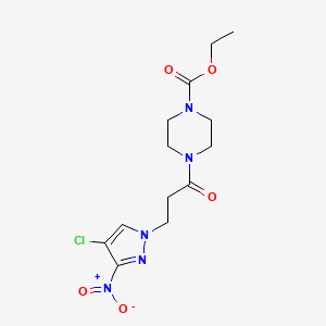 molecular formula C13H18ClN5O5 B10933054 ethyl 4-[3-(4-chloro-3-nitro-1H-pyrazol-1-yl)propanoyl]piperazine-1-carboxylate 