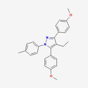 molecular formula C26H26N2O2 B10933062 4-ethyl-3,5-bis(4-methoxyphenyl)-1-(4-methylphenyl)-1H-pyrazole 