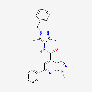 molecular formula C26H24N6O B10933063 N-(1-benzyl-3,5-dimethyl-1H-pyrazol-4-yl)-1-methyl-6-phenyl-1H-pyrazolo[3,4-b]pyridine-4-carboxamide 