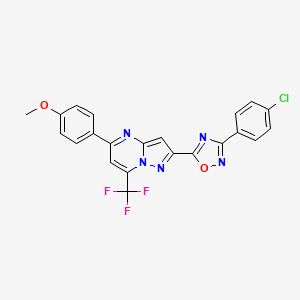 2-[3-(4-Chlorophenyl)-1,2,4-oxadiazol-5-yl]-5-(4-methoxyphenyl)-7-(trifluoromethyl)pyrazolo[1,5-a]pyrimidine