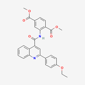 molecular formula C28H24N2O6 B10933090 Dimethyl 2-({[2-(4-ethoxyphenyl)quinolin-4-yl]carbonyl}amino)benzene-1,4-dicarboxylate 