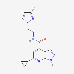 6-cyclopropyl-1-methyl-N-[2-(3-methyl-1H-pyrazol-1-yl)ethyl]-1H-pyrazolo[3,4-b]pyridine-4-carboxamide