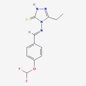 4-({(E)-[4-(difluoromethoxy)phenyl]methylidene}amino)-5-ethyl-4H-1,2,4-triazole-3-thiol