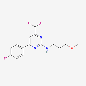 molecular formula C15H16F3N3O B10933108 4-(difluoromethyl)-6-(4-fluorophenyl)-N-(3-methoxypropyl)pyrimidin-2-amine 