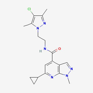 N-[2-(4-chloro-3,5-dimethyl-1H-pyrazol-1-yl)ethyl]-6-cyclopropyl-1-methyl-1H-pyrazolo[3,4-b]pyridine-4-carboxamide