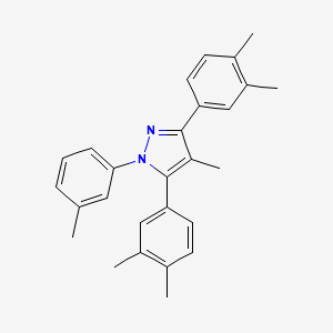 molecular formula C27H28N2 B10933175 3,5-bis(3,4-dimethylphenyl)-4-methyl-1-(3-methylphenyl)-1H-pyrazole 