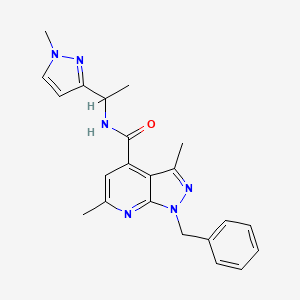 1-benzyl-3,6-dimethyl-N-[1-(1-methyl-1H-pyrazol-3-yl)ethyl]-1H-pyrazolo[3,4-b]pyridine-4-carboxamide