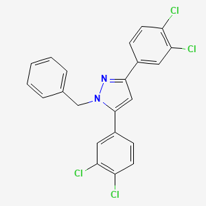 molecular formula C22H14Cl4N2 B10933215 1-benzyl-3,5-bis(3,4-dichlorophenyl)-1H-pyrazole 