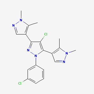 4-chloro-1-(3-chlorophenyl)-3,5-bis(1,5-dimethylpyrazol-4-yl)pyrazole