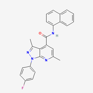 molecular formula C25H19FN4O B10933265 1-(4-fluorophenyl)-3,6-dimethyl-N-(naphthalen-1-yl)-1H-pyrazolo[3,4-b]pyridine-4-carboxamide 