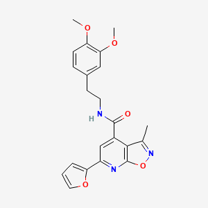 molecular formula C22H21N3O5 B10933267 N-[2-(3,4-dimethoxyphenyl)ethyl]-6-(furan-2-yl)-3-methyl[1,2]oxazolo[5,4-b]pyridine-4-carboxamide 